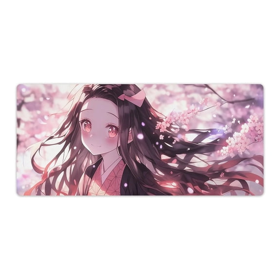 Demon Mouse Pad Slayer Anime Large Mouse Mat 900x400x3mm Non-slip Rubber Bottom Gaming Keyboard Mat, 3D Printed Full Desk Mouse Keyboard Pad