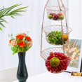 thumbnail image 3 of Transemion 3-Tier Fruit Vegetable Basket Fruit Hanger Organizer Storage Kitchen Stand Copper 1Set, 3 of 6