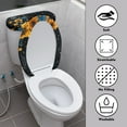 thumbnail image 3 of ZIATUBLE Sunflower Butterfly Toilet Lid and Tank Cover Set Galaxy Toilet Seat Lid and Tank Covers Elongated Toilet Seat and Tank Lid Cover Set for Bathroom Toilet Seat 2 Set, 3 of 7