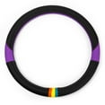 thumbnail image 1 of Universal Spectrum Microfiber Leather Steering Wheel Cover for Cars Trucks SUVs Purple/Black, 1 of 6