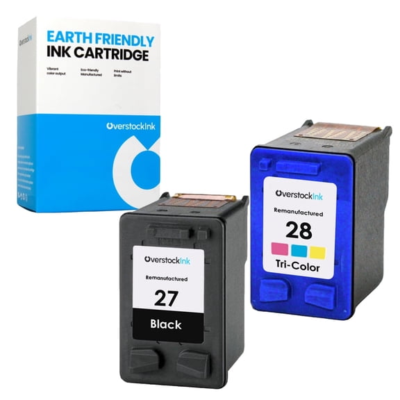 OverstockInk 27 28 Ink Cartridges Compatible for HP27-28 Ink for DeskJet 3322 3325 3420 3425 3450 3520 3535 3550 3620 3650 3651 3653 3740 3744 3745 3747 3840 3843 3845 3847 (1 Black, 1 Tri-color)