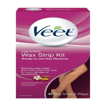 Veet Leg and Body Hair Remover Cold Wax Strips, 40 Count - Walmart.com