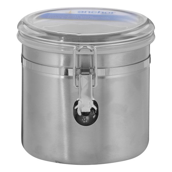 Stainless Steel Canister with Acrylic Lid and Clamp-Set for Kitchen Camping 