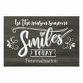thumbnail image 3 of Personalized Planet 27x18 Be The Reason Someone Smiles Today Uplifting Doormat with Custom Family Name Printed on Gray Rectangular 1/8” Thick Non Slip Mat for Kitchen Hallway Deck or Porch, 3 of 6