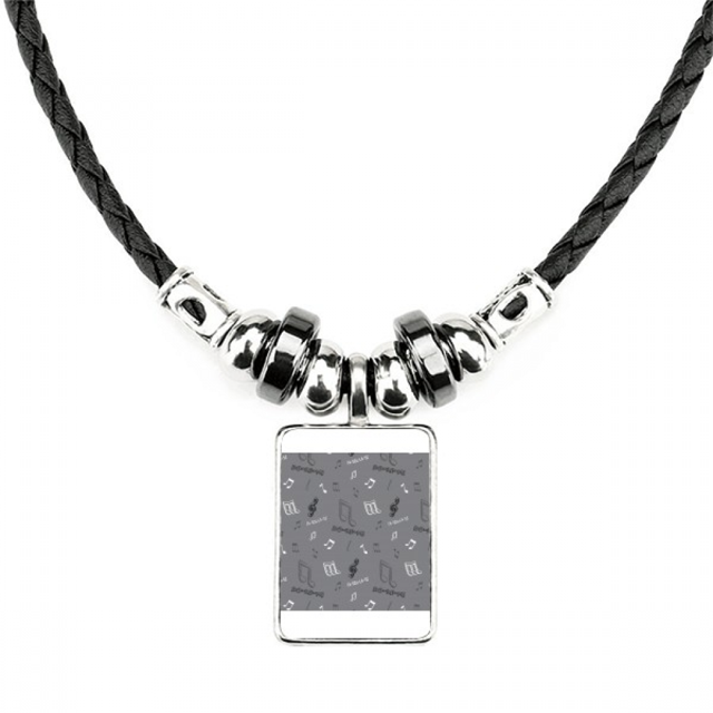 musica solfeo notas blanco collar a mano colgante de cuerda de cuero Unbranded M