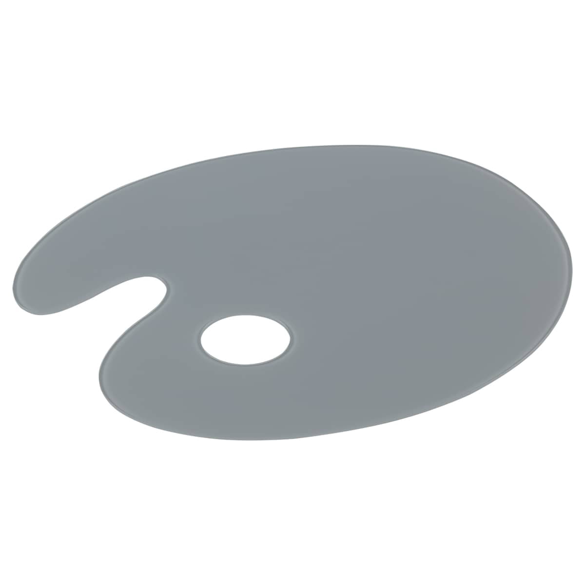 New York Central Grey Tempered Glass Palette 10x14" Oval – Scratch-Resistant, Easy-to-Clean Artist Palette for Precise Color Mixing, Reduced Glare, Solvent-Resistant