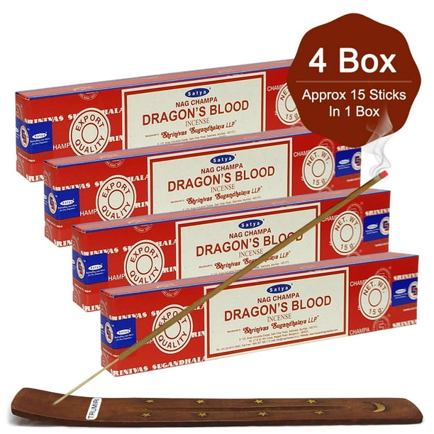 Trumiri Incense Stick Holder Bundle With Satya Nag Champa Dragon S Blood 15g Incense Sticks Pack Of 4 Approx 60 Sticks Walmart Com Walmart Com