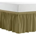 thumbnail image 2 of Dorm Bed Skirt Twin-XL 50" Inch Drop, Extra Long Dust Ruffle 100% Microfiber - College Dorm Easy Fit Bed Skirt, Wrinkle Resistant Dorm Sized Bed Skirt - Taupe Solid, 2 of 6