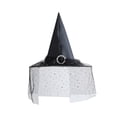 thumbnail image 4 of Women Adult Witch Hat with Spider Web Tulle & Rhinestone Decor, Pointed Witch Costume Hat, Elegant Halloween Dress Up Accessory for Cosplay, Trick or Treat and Photo Shoots, 4 of 6
