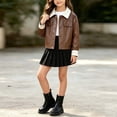 thumbnail image 2 of XYAIYT Girls Leather Jacket Fashion Biker Style Zipper Up Short Coat for Kids Fall Spring Outerwear Going Out, 2 of 6