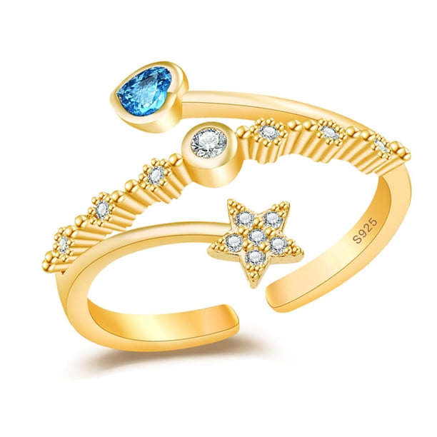 Minnieouse Anillo abierto para mujer, nudillo de cristal estético Retro, regalo de joyería hecho a mano Ropa, zapatos y accesorios Miscelánea Gold Minnieouse AP010850-02