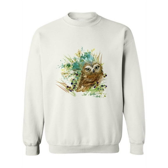 Owl Nature Watercolor Sweatshirt Women -Image by Shutterstock, Female x-Large