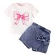 thumbnail image 5 of Conjunto de Dos Piezas Falda Y Top para Niñas con Pantalones de Falda de Denim, Vestido Casual de Manga Corta de Verano, 5 of 9