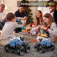 thumbnail image 2 of Remote Control Monster Truck for Kids, 2.4GHz RC Car with 360° Stunts, Spray Mist, LED Lights & Sounds, All Terrain Off-Road Vehicle, Birthday Gift for Boys & Girls Ages 3+（blue）, 2 of 6