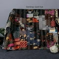 thumbnail image 2 of Handmade Vintage Silk Sari Patchwork Kantha bedding Patch Throw Blanket, 2 of 5
