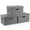 Gray1-Medium -3 Pack, variant on Large Quart Collapsible Stackable Storage Bins With Lids 3 Packs Beige Linen Fabric Closet Boxes Cube Baskets Container Organizers For Bedroom Office(16.6 X 11.7 10.8)