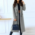 thumbnail image 2 of BDPORKAS Trench Coat Women Warm Double Breasted Wool Pea Coat Trench Coat Jacket, 2 of 5