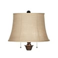 thumbnail image 5 of Regency Hill Brooke Rustic Vintage Retro Floor Lamp Standing 60" Tall Rich Bronze Copper Burlap Bell Shade for Living Room Bedroom Office House Home, 5 of 8