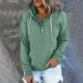 thumbnail image 2 of Patlollav Womens Hooded Solid Color Long-Sleeve Sweatshirt Blouse Pullover Tops, 2 of 6