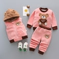 thumbnail image 6 of Esaierr 3Pcs Toddler Kids Fleece Track Suits Sweatpants Fleece Waistcoat Outfits for Boys Girls 1-5Y 3Pcs Winter Thicken Clothing Jogger Set Baby Autumn Winter, 6 of 7