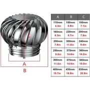Stainless Steel Turbine Roof Vent, 8-12Inch Wind Turbine Cap Vent, Automatic Rotation, Easy To Install (Color: One Color, Size: 110mm)