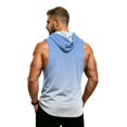 thumbnail image 7 of LNZGNM Men's UPF 50+ Short Sleeve Sun Hoodie – Quick-Dry Rash Guard for Fishing & Hiking, Lightweight Athletic Workout Top,Blue(XL), 7 of 7