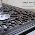 thumbnail image 6 of MEETWARM Patio Height Bar Table, 35.4" Bar Height Bistro Table, Outdoor Cast Aluminum Bistro Square High Top Dining Table with 2.2" Umbrella Hole for Garden Deck Backyard, Dark Bronze, 6 of 7