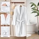 thumbnail image 2 of Albornoz de Forro, Bata de Baño de Felpa para Hombre y Mujer, Ropa de Descanso para Invierno, Cómoda y Cálida, Unisex, Talla única, Blanco(1PC), 2 of 9