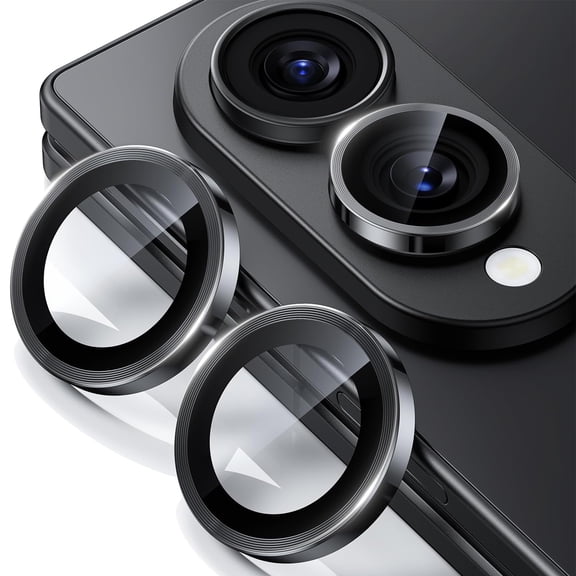 for Samsung Galaxy Z Fold8 Camera Lens Protector, 9H Tempered Glass Camera Cover Screen Protector Metal Individual Ring for Samsung Galaxy Z Fold8, Black