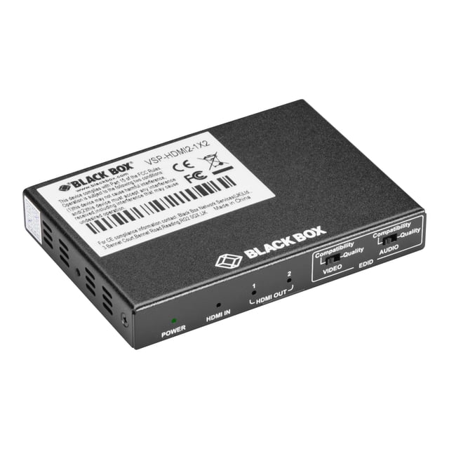 Black Box VSP-HDMI2-1X2 - Répartiteur Vidéo/audio - 2 x HDMI - Bureau