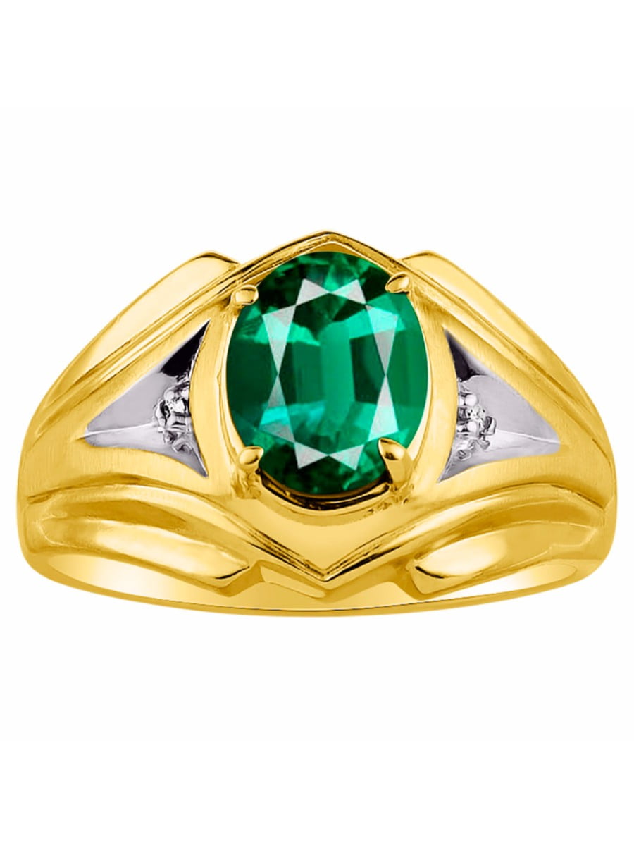 RYLOS Mens Rings Yellow Gold Plated Silver Rings Classic Designer Style