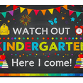thumbnail image 3 of Colorful Chalkboard Style Backdrop Banner with School Elements for Kindergarten Celebration Party Supplies Photography Props Decorations Kids Back - to - School Event First Day of Kindergarten Decor, 3 of 7