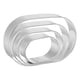thumbnail image 1 of Cortador de Galletas Ovalado Plata Uxcell 2'' 3'' 4'' 5'' 4 Pzs Acero Inoxidable Geométrico para Hornear, 1 of 6