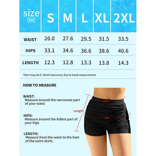 Charmo Womens Swim Shorts High Waisted Tummy Control Swimsuit Bottoms  Ruched Board Shorts