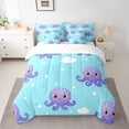thumbnail image 2 of YST Kids Kawaii Octopus 7-Piece Comforter Set, Cute Sea Animal Bed In A Bag, Queen, 2 of 4