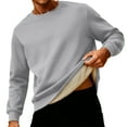 thumbnail image 2 of Fshiont 2026 Warm Sherpa Lined Sweatshirt for Men Fleece Lined Crewneck Heavyweight Winter Pullover Sweater Light Gray M, 2 of 6