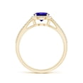 thumbnail image 2 of ANGARA Natural Vintage Style Tanzanite Split Shank Ring with Diamond Halo in 14K Yellow Gold for Women (Size-6mm) | December Birthstone, Anniversary, Jewelry Gift for Women | Natural Tanzanite Ring, 2 of 8
