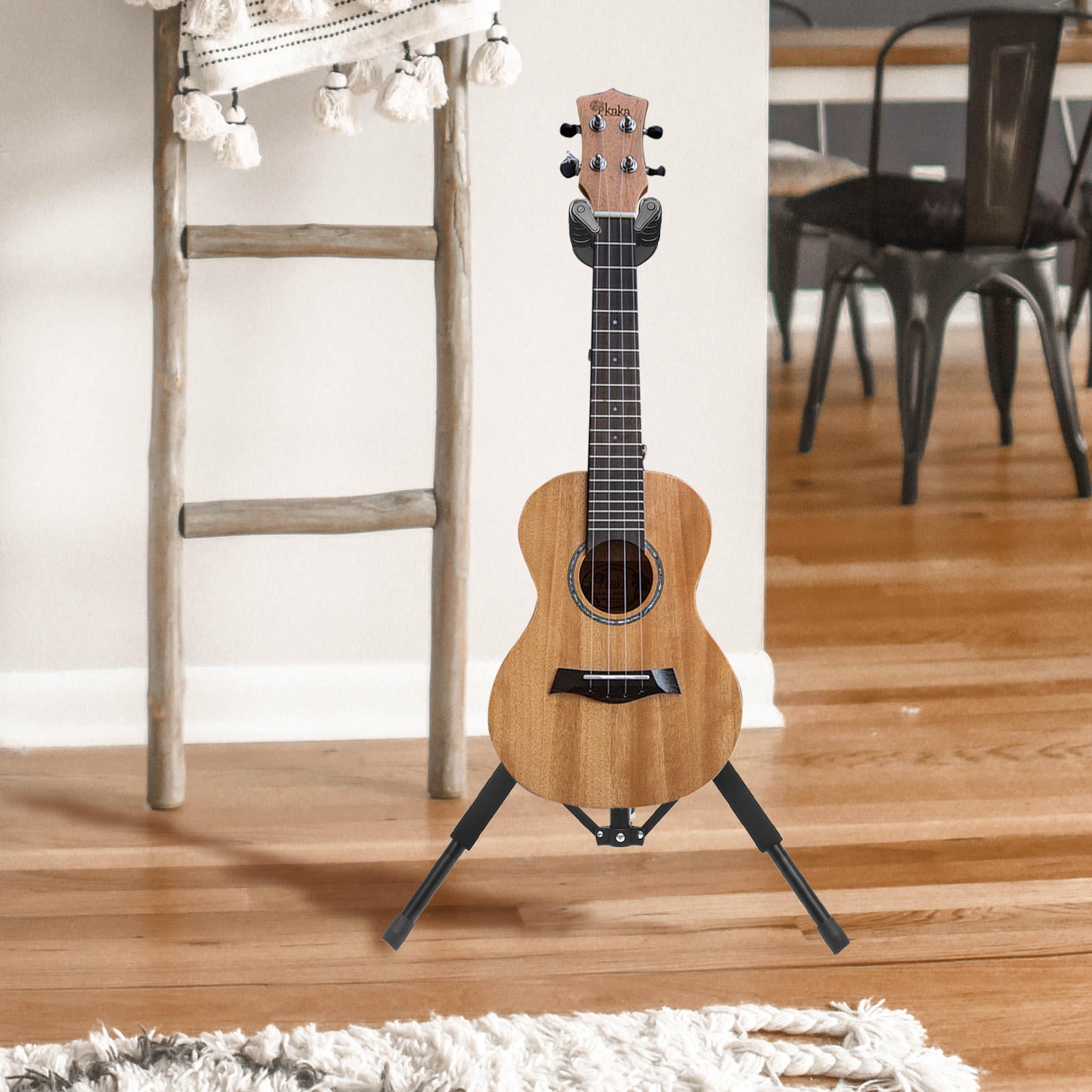 Pretyzoom 1Pc Violin Telescopic Folding Support Stand Black Stable Rubber Iron Plastic Sponge