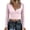 Pink, variant on Lace Crop Tops for Women Long Sleeve Wave Trim V Neck Slim Fitted Shirts Y2k Going out Tops