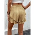 thumbnail image 2 of Pantalones cortos fluidos for mujer, falda pantalón estilo bohemio con volantes y mariposas, cintura alta, tela texturizada, doble capa, Color sólido, informal, 2 of 7