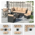 thumbnail image 4 of All weather 7 Piece Outdoor Patio Furniture Set PE Rattan Wicker Sofa Set With Table, 4 of 7