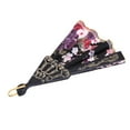 thumbnail image 4 of hengtong 4xSweet Flowers Hand Fan Folding Fan Dancing Party Fan - Black 4 Pcs, 4 of 9