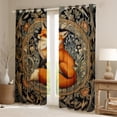 thumbnail image 2 of Homewish Jungle Wildlife Fox Black Out Curtains,Vintage Country Floral Curtains Pack of 2 (42x63 Each),Orange Brown Black Bedroom Curtains For Girl Teens,Breathable Home Decor, 2 of 6