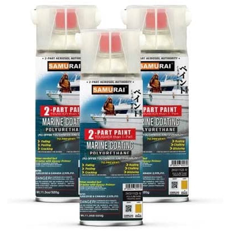SAMURAI 2-Part Polyurethane Clear Coat Spray (3 Pack) - Tough Deck Finish, No Mixing Needed