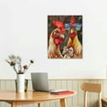 thumbnail image 3 of Nawypu  Roosters Canvas Wall Art  Painting Chicken Family Rooster Hen Chicks Picture Giclee Prints Funny Farm Animal Arts for Living Room Dining Room Kitchen Decor, 3 of 5