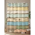 thumbnail image 4 of Retro Wood Grain Shower Curtain, Blue Yellow Green Vintage Waterproof Shower Curtain Set with 12 Hooks Lightweight Washable Fabric Shower Curtains for Bathroom 72x72 Inches, 4 of 6