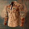 thumbnail image 2 of CONZONE Mens Western Cowboy Buttons Down Shirts Long Sleeve Tassel Shirts for Men Trendy Casual Graphic Lapel Soft Lightweight Tops, 2 of 3