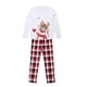 thumbnail image 1 of Pijamas NavideñOs Para La Familia Tops Con Estampado De Ciervos De Dibujos Animados + Pantalones A Cuadros XBTCLXEBCO Niño Blanco;9-10 Años, 1 of 5