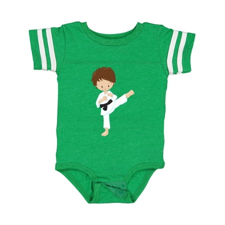 

Inktastic Karate Boy Cute Boy Brown Hair Black Belt Gift Baby Boy Bodysuit