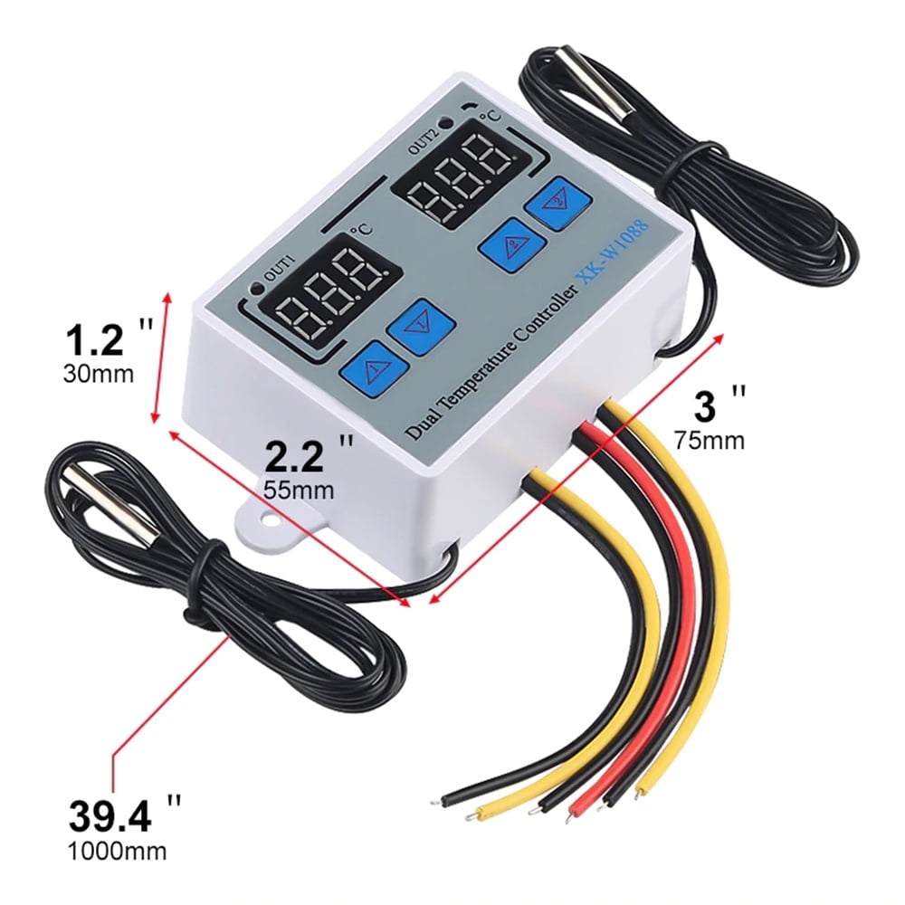 W88 12V 24V 110V 220V Digital Thermostat Temperature Controller  Thermoregulator for incubator Relay 10A Heating Cooling Control